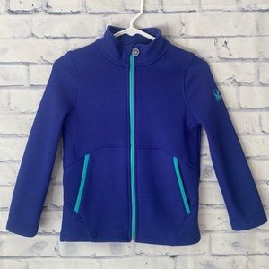 Girls Medium 10/12 Blue Knit Full Zip Spyder Jacket! Worn 1x!